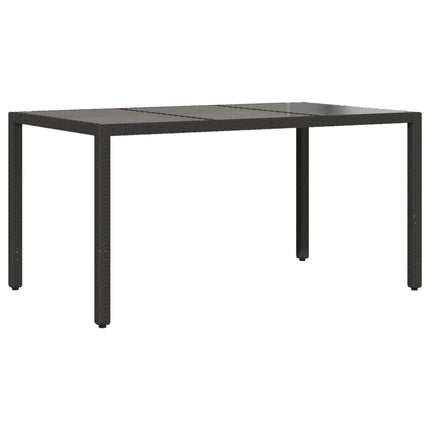 Matgrupp för trädgård med dynor 5 delar svart konstrotting&glas