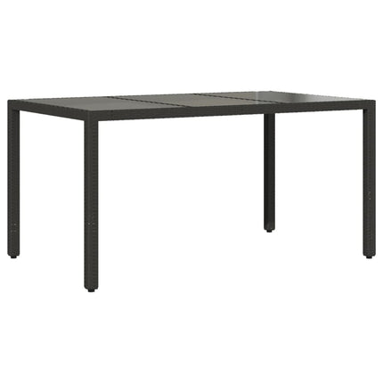 Matgrupp för trädgård med dynor 7 delar svart konstrotting&glas