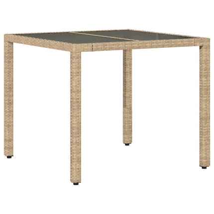 Matgrupp för trädgård med dynor 5 delar beige konstrotting&glas