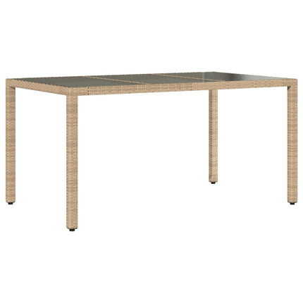 Matgrupp för trädgård med dynor 7 delar beige konstrotting&glas