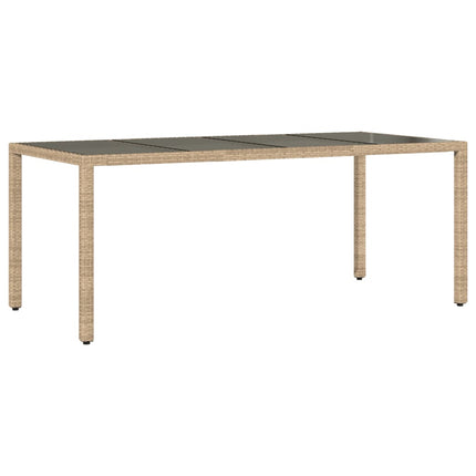Matgrupp för trädgård med dynor 9 delar beige konstrotting&glas