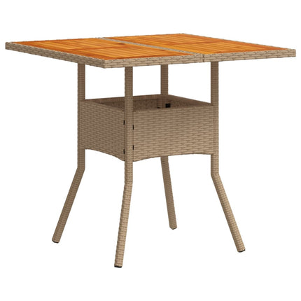 Matgrupp för trädgården 3 delar med dynor beige konstrotting