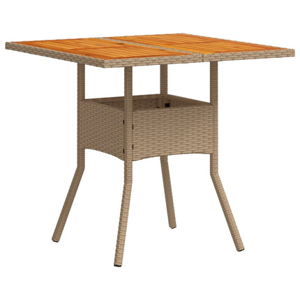 Matgrupp för trädgården 3 delar med dynor beige konstrotting