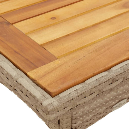 Matgrupp för trädgården 3 delar med dynor beige konstrotting