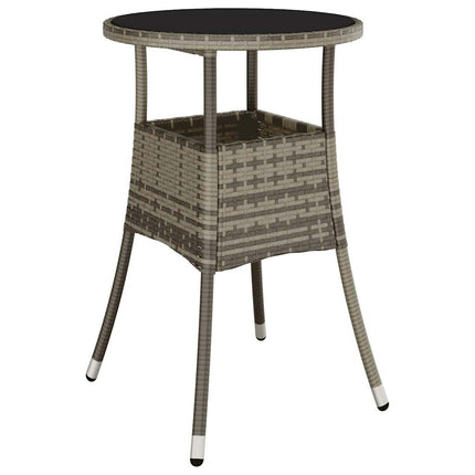 Matgrupp för trädgården med dynor 5 delar grå konstrotting&glas