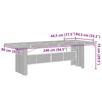 Matgrupp för trädgården med dynor 11 delar grå konstrotting