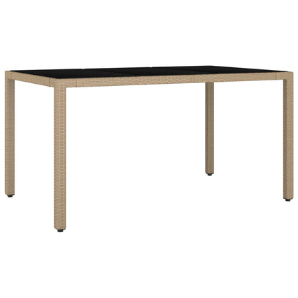 Matgrupp för trädgården med dynor 7 delar beige konstrotting