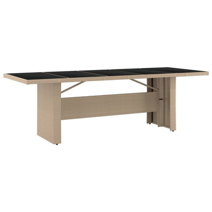 Matgrupp för trädgården med dynor 11 delar beige konstrotting