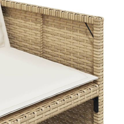Matgrupp för trädgården med dynor 9 delar beige konstrotting