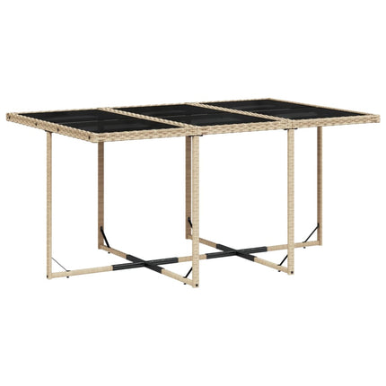Matgrupp för trädgården med dynor 11delar mixbeige konstrotting