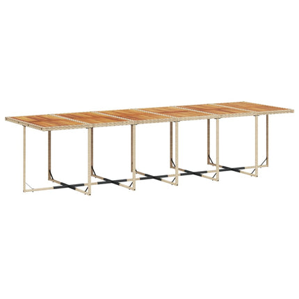 Matgrupp för trädgården med dynor 17 delar beige konstrotting