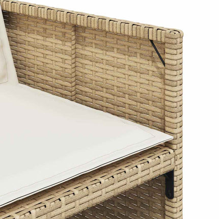 Matgrupp för trädgården med dynor 9 delar beige konstrotting