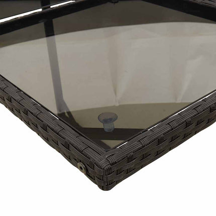 Matgrupp för trädgården med dynor 15 delar svart konstrotting
