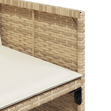 Matgrupp för trädgården med dynor 9 delar beige konstrotting
