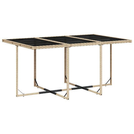 Matgrupp för trädgården med dynor 11 delar beige konstrotting