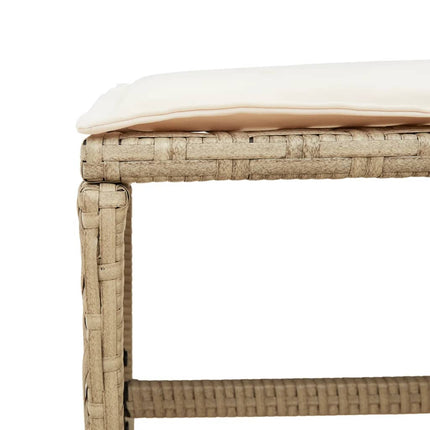 Matgrupp för trädgården med dynor 11 delar beige konstrotting
