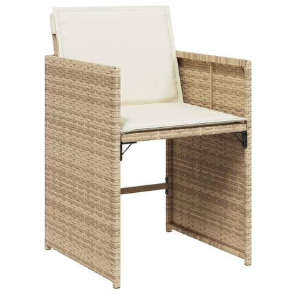 Matgrupp för trädgården med dynor 13 delar beige konstrotting