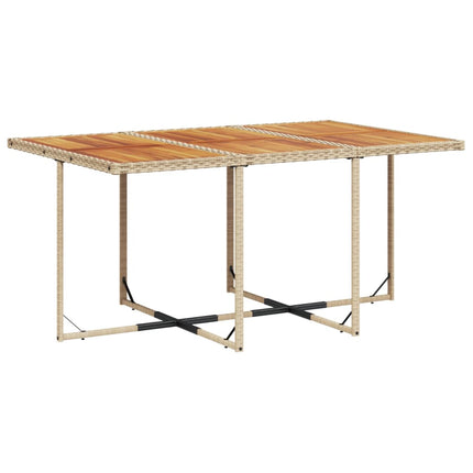 Matgrupp för trädgården med dynor 7 delar beige konstrotting