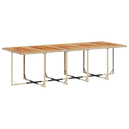 Matgrupp för trädgården med dynor 11 delar beige konstrotting
