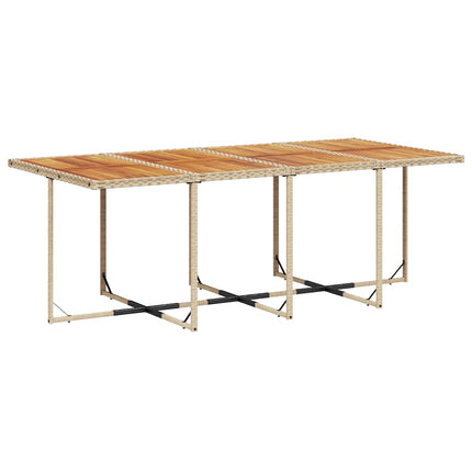 Matgrupp för trädgården med dynor 13 delar beige konstrotting