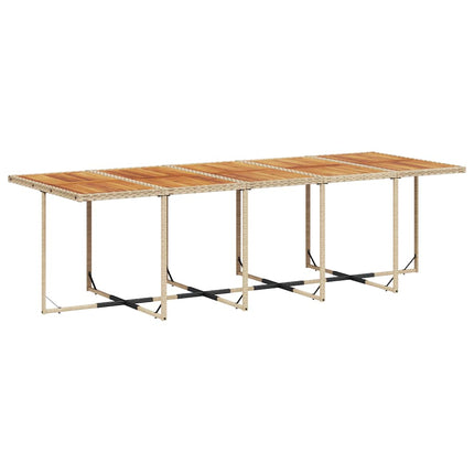 Matgrupp för trädgården med dynor 15 delar beige konstrotting