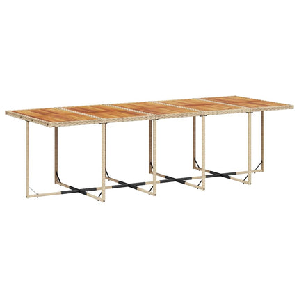 Matgrupp för trädgården med dynor 15 delar beige konstrotting