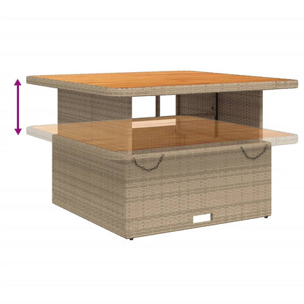 Matgrupp för trädgården med dynor 5 delar beige konstrotting