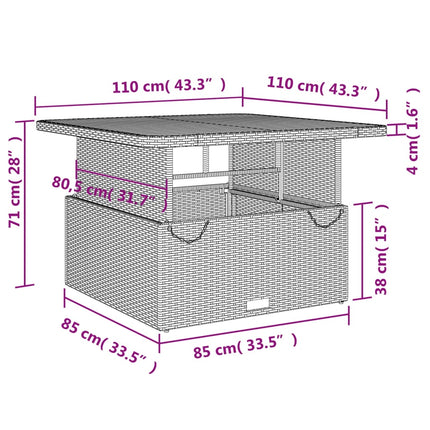 Soffgrupp för trädgården med dynor 4 delar beige konstrotting