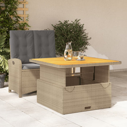 Matgrupp för trädgården med dynor 2 delar beige konstrotting