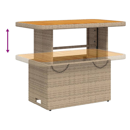 Matgrupp för trädgården med dynor 2 delar beige konstrotting