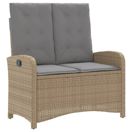 Soffgrupp för trädgården med dynor 4 delar beige konstrotting