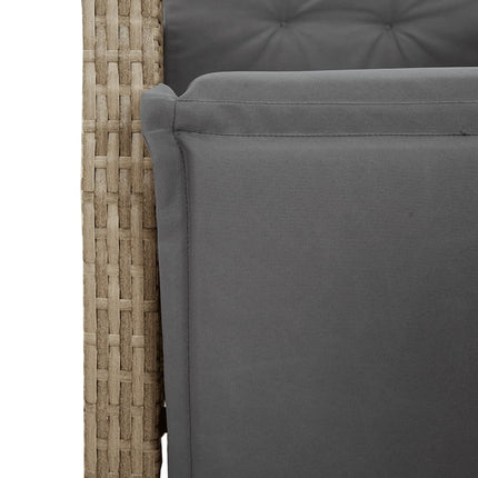 Matgrupp för trädgården med dynor 5 delar beige konstrotting