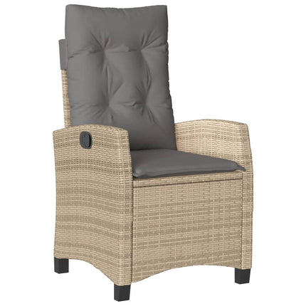 Matgrupp för trädgården med dynor 5 delar beige konstrotting