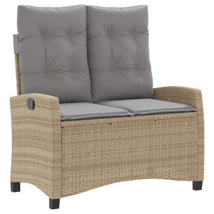 Soffgrupp för trädgården med dynor 4 delar beige konstrotting