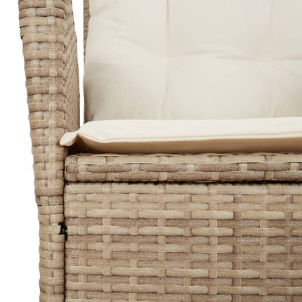 Matgrupp för trädgården med dynor 5 delar beige konstrotting