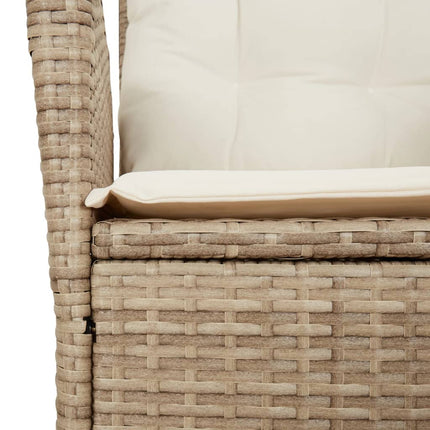 Soffgrupp för trädgården med dynor 4 delar beige konstrotting