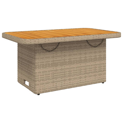 Matgrupp för trädgården med dynor 2 delar beige konstrotting