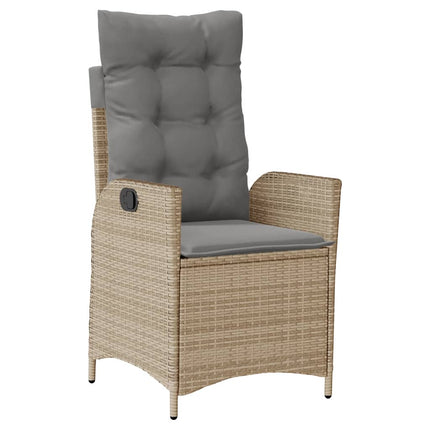 Matgrupp för trädgården med dynor 5 delar beige konstrotting