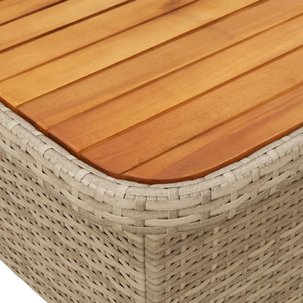 Matgrupp för trädgården 3 delar med dynor beige konstrotting