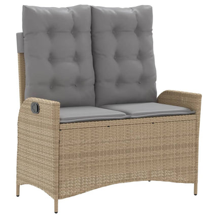 Soffgrupp för trädgården med dynor 4 delar beige konstrotting