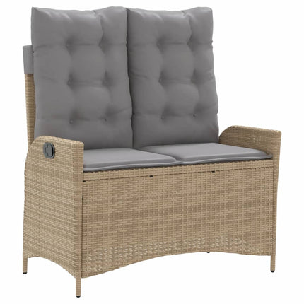 Soffgrupp för trädgården med dynor 4 delar beige konstrotting