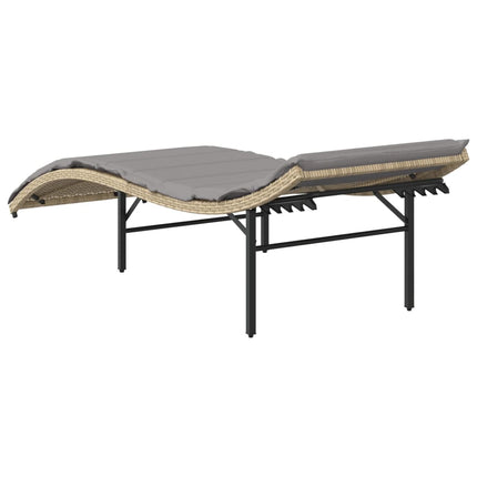 Solsängar 2 st med dynor beige konstrotting