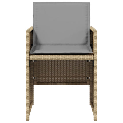 Trädgårdsstolar med dynor 4 st blandad beige konstrotting