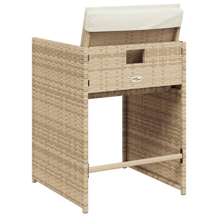Trädgårdsstolar med dynor 4 st beige konstrotting