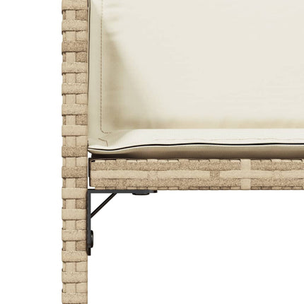 Trädgårdsstolar med dynor 4 st beige konstrotting