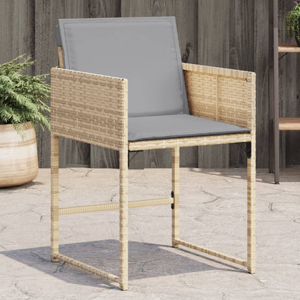 Trädgårdsstolar med dynor 4 st blandad beige konstrotting
