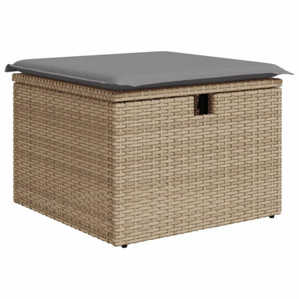 Soffgrupp för trädgården med dynor 6 delar beige konstrotting