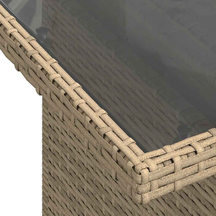 Matgrupp för trädgården med dynor 8 delar beige konstrotting