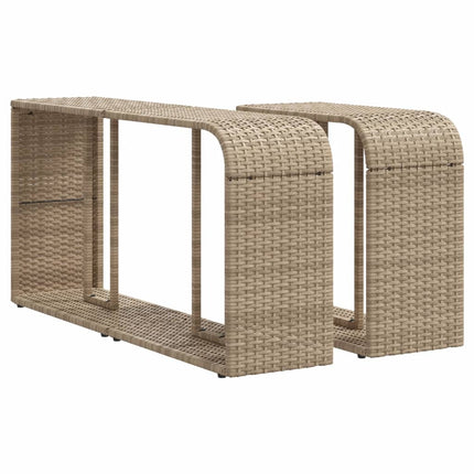 Loungegrupp för trädgården m. dynor 11 delar beige konstrotting
