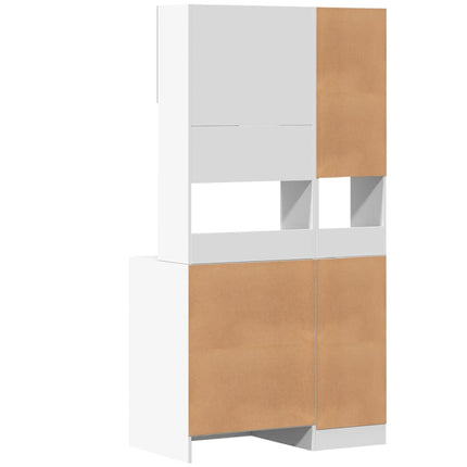 Köksskåp vit 95x50x180 cm konstruerat trä